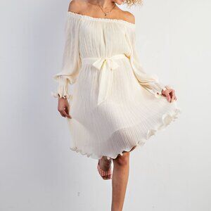 Chiffon Dreams Cream Dress